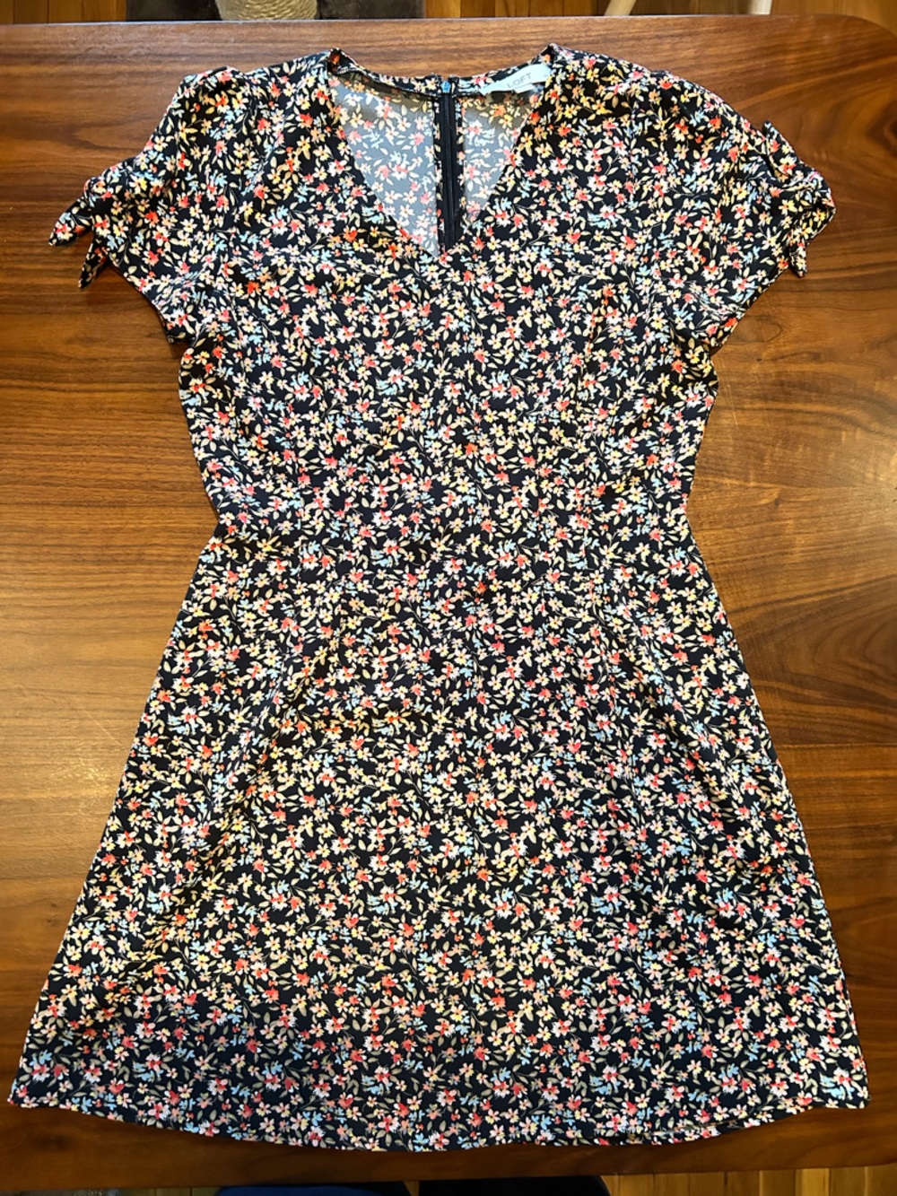 LOFT Black Floral Dress